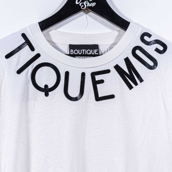 Moschino Boutique T-Shirt Spell Out Size 8 Womens Designer - Picture 5 of 10